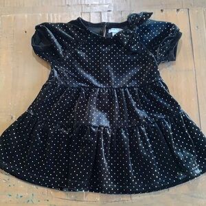 Habitual black velvet polka dot dress